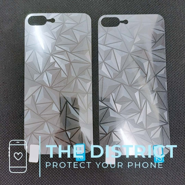 IPHONE 6 7 8 6+ 7+ 8+ 6 PLUS 7 PLUS 8 PLUS ANTI GORES BELAKANG PLASTIK SKIN DIAMOND GARSKIN MOTIF SPIRAL DIAMOND PELINDUNG BELAKANG ANTI JAMUR TRANSPARAN BENING CLEAR