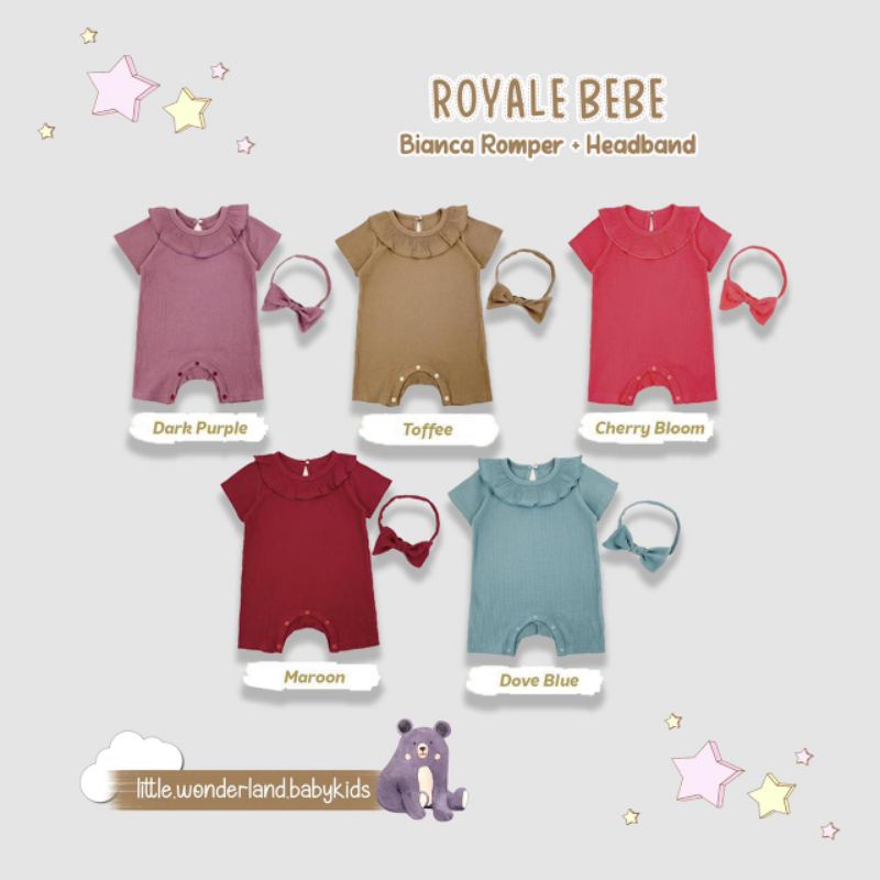 Royale bebe Bianca Romper and headband