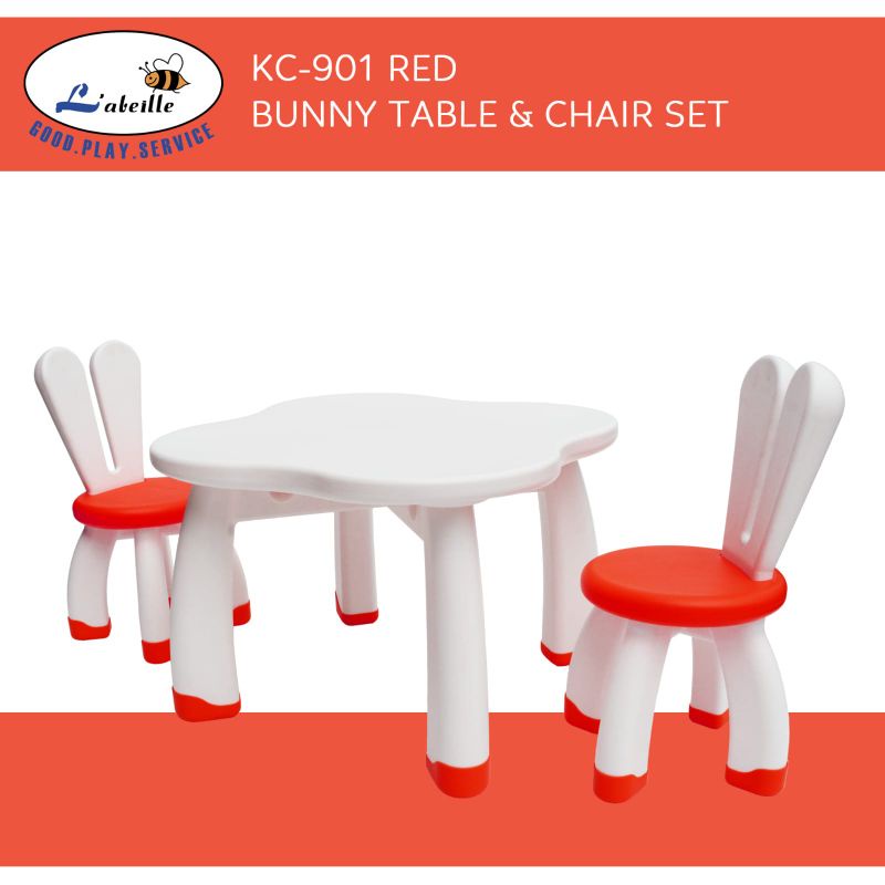 KC-901 Labeille bunny table &amp; chair set / meja kursi anak lucu kc901