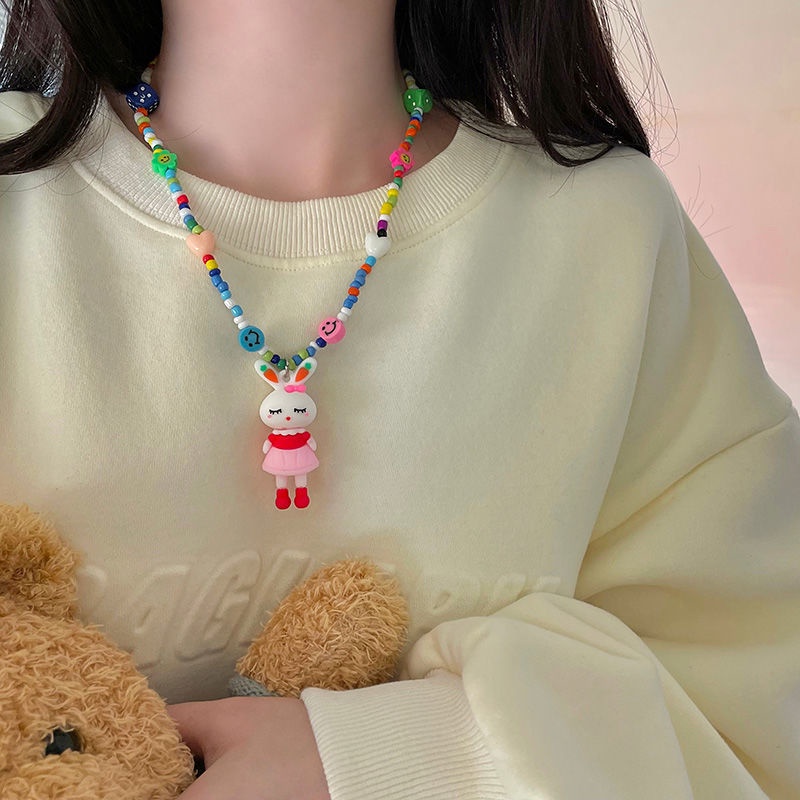 Kalung Liontin Kartun Monster Gaya Korea Jepang Hip Hop