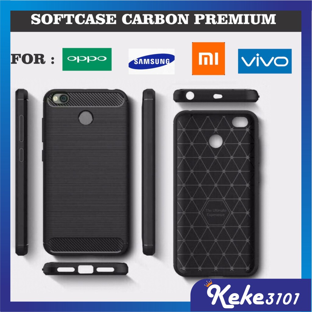 Softcase Carbon Premium For Oppo Xiaomi Samsung Vivo Realme