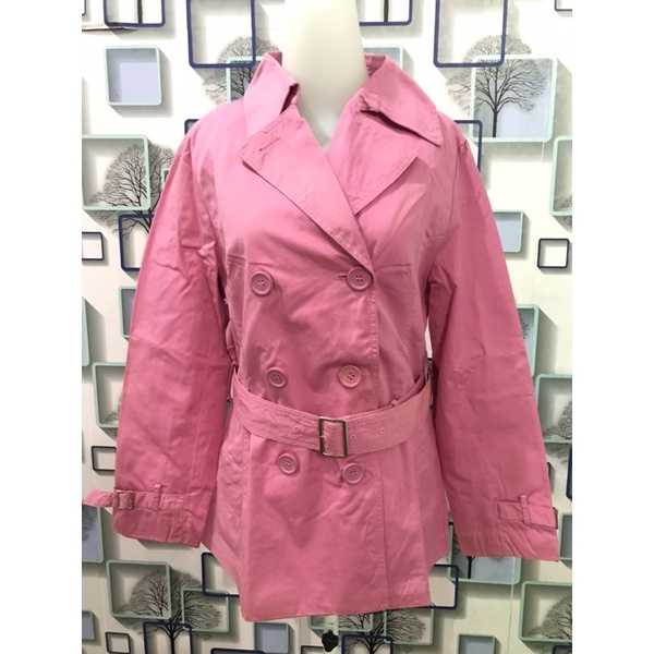 Coat Katun Tebal warna Pink Thrift/Preloved