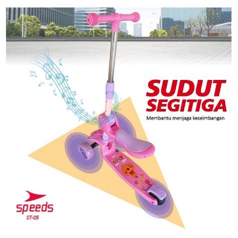 Skuter Anak Sepeda Roda 3 Kickboard Scooter SPEEDS