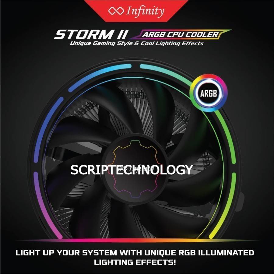 CPU Cooler Infinity Storm II Auto RGB Heatsink Fan Intel AMD Ori