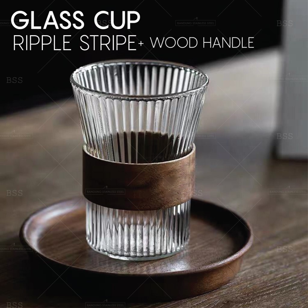 Gelas Kaca 340ml Cafe Ripple Tinggi Yo-Reum Juice Kopi Susu Aesthetic Korean Drinking Glass