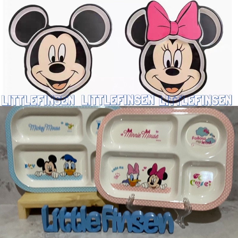 piring disney original/piring makan anak mickey/piring sekat melamin anak