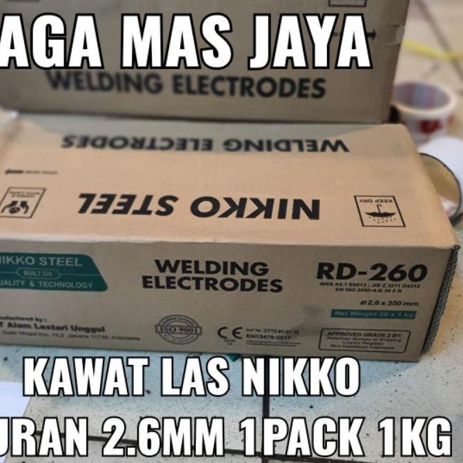 ♦ KAWAT LAS BESI NIKKO RD260 2.6MM 1KG / KAWAT LAS NIKKO STEEL RD-260 2.6 MM ❅