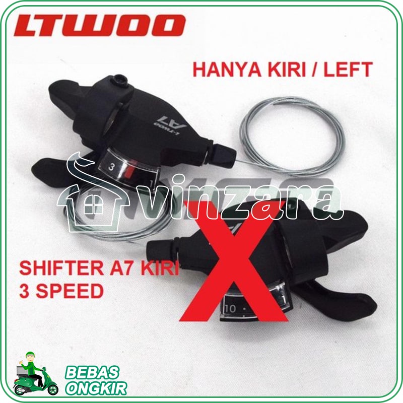 Shifter Ltwoo Kiri 3 speed A7 3SP compatible dengan fd SRAM shimano claris sora tiagra 105 altus ace