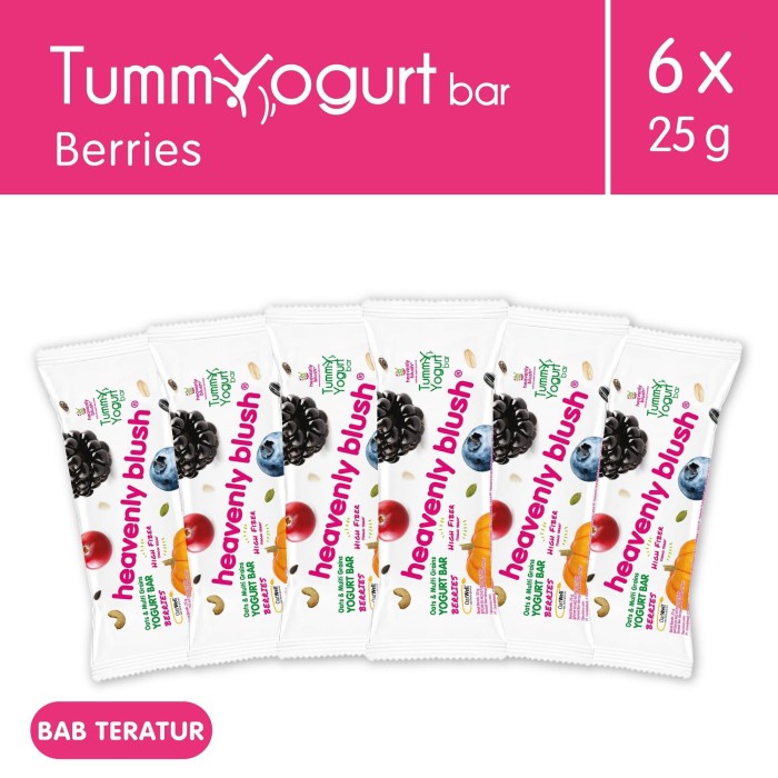 

fe20111 Heavenly Blush Tummy Yogurt Bar Berries Twin Pack 24 X 25Gr Xa201As