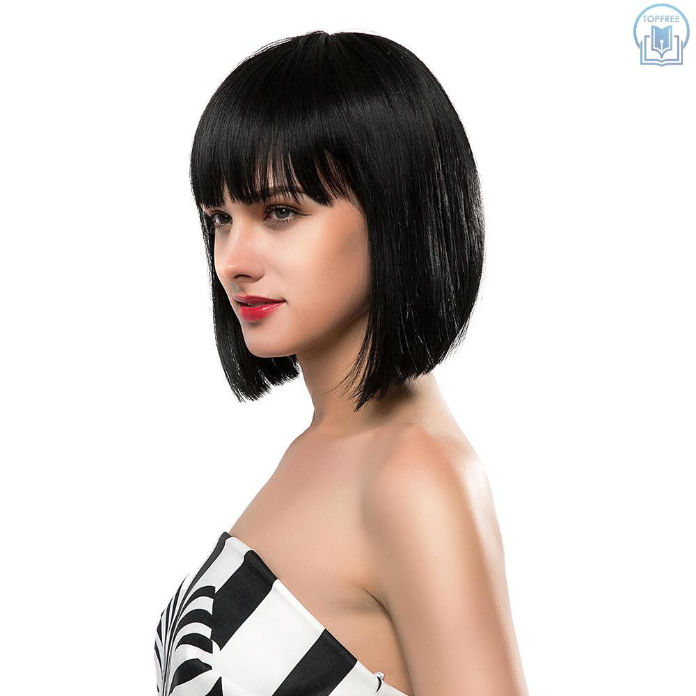 black wig with bangs