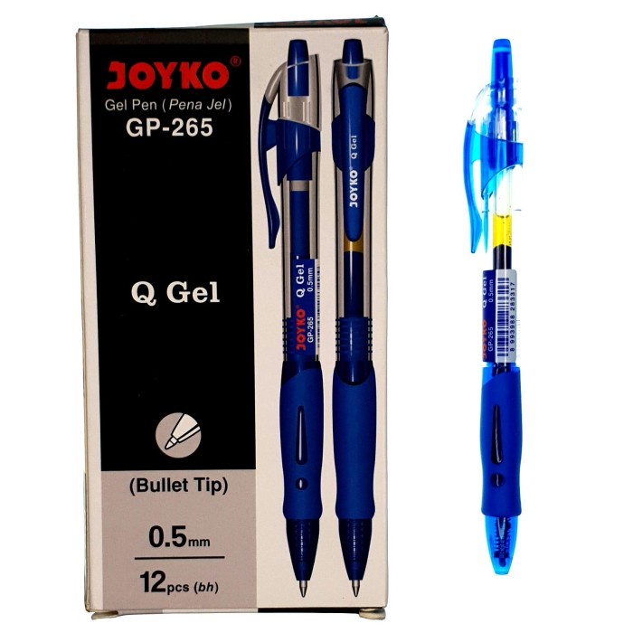 

Terlaris Pulpen / Bolpen Gel Pen (Pena Jel) Joyko GP-265 Q Gel - Biru