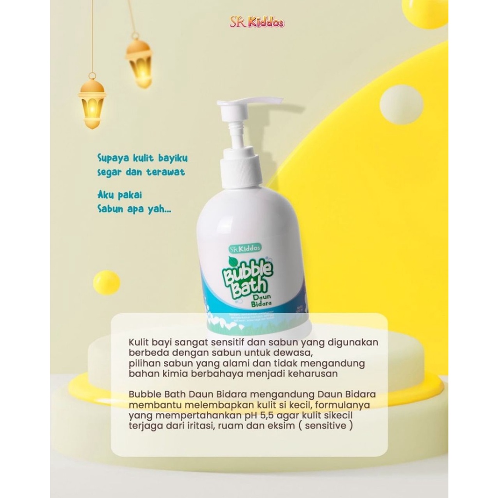 SR12 Bubble Bath Kids Mandi Busa Anak Baby Sabun Mandi Anak Cair Sensitif 1 2 3 Tahun Herbal BPOM