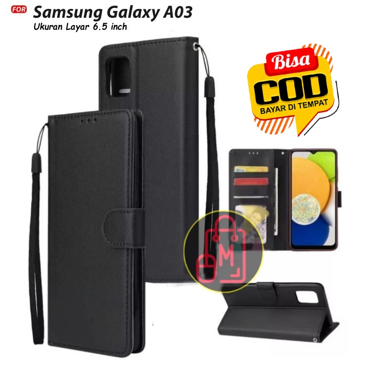 SAMSUNG GALAXY A03 - Sarung Kulit Leather Case CASING DOMPET FLIP Case SAMSUNG GALAXY A03