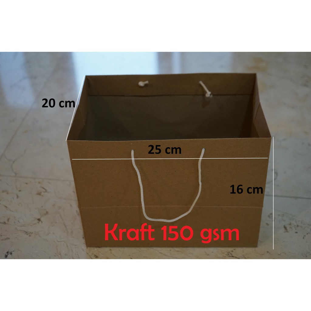 

Paper Bag / Goodie Bag Tebal (150 gsm), BIG size (25x20x16 cm)