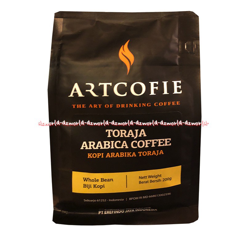 Artcofie Toraja Arabica Coffee 200gr Whole Bean Kopi Arabika Art Cofie Biji Kopi Sulawesi Artkopi