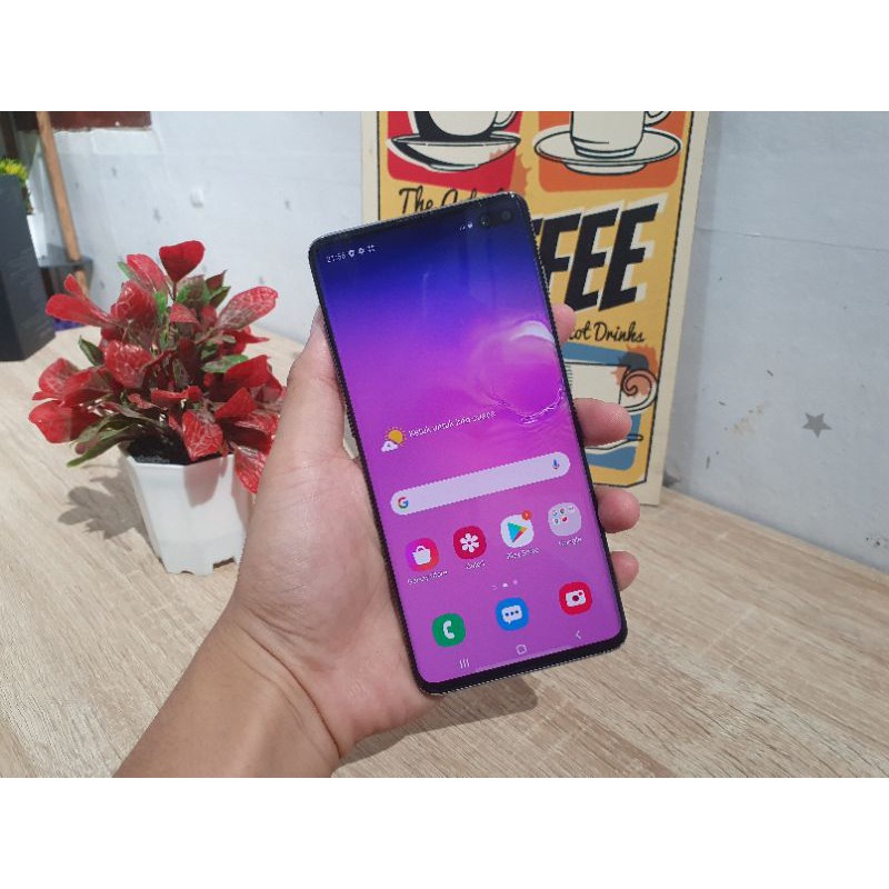 samsung s10 plus black dual sim ex sein ram 8/128gb termurah