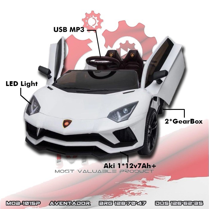 Lamborgini Aventador Mobil Aki Ban Plastik Jok Plastik MVP1015