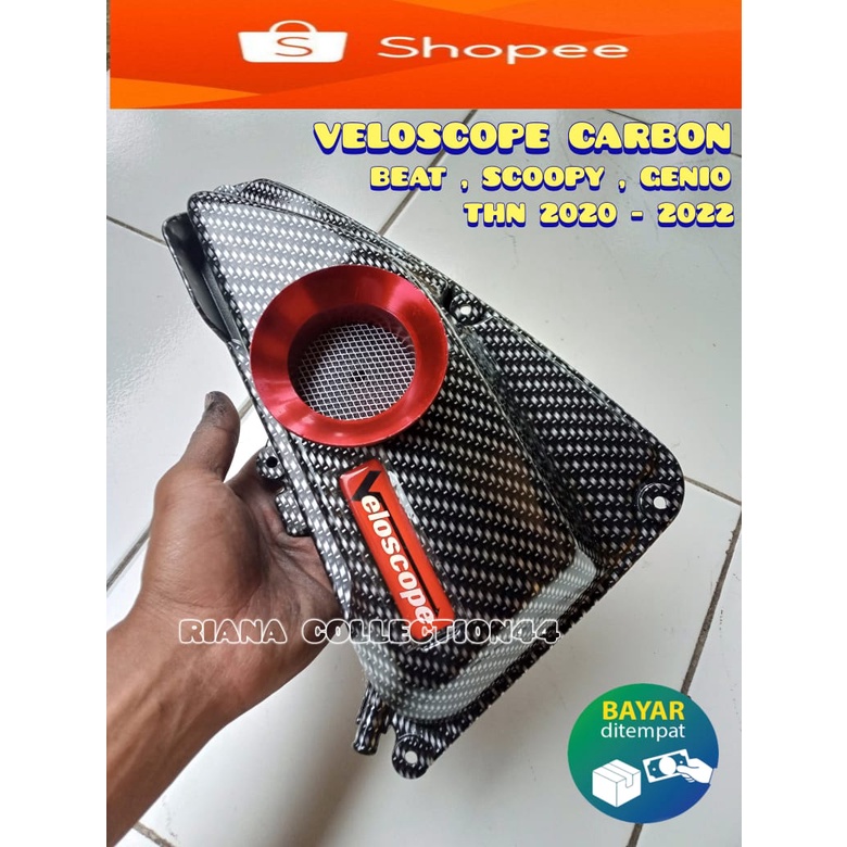 tutup filter veloscope carbon honda beat Scoopy Genio 2020 - 2022 carbon wtp