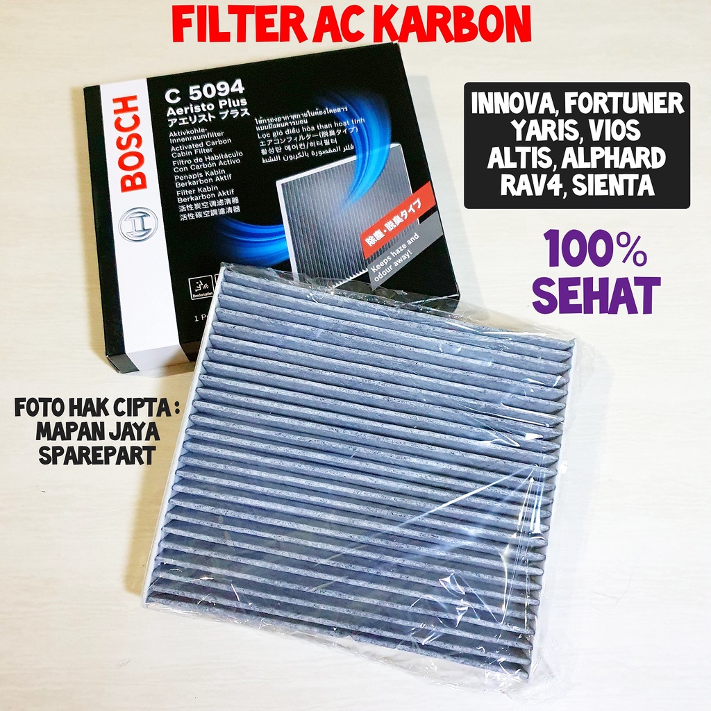 BOSCH FILTER AC - INNOVA / FORTUNER / YARIS / VIOS / ALTIS (CARBON)