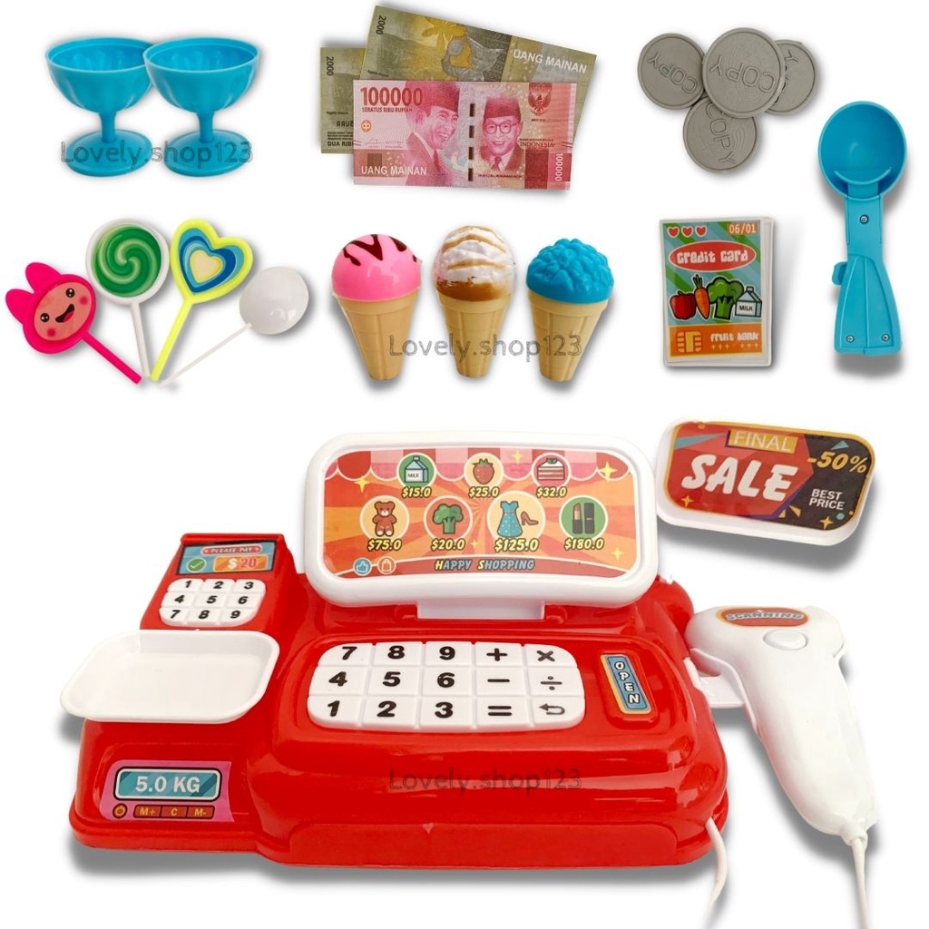 MAINAN KASIR CASH REGISTER KASIR KASIRAN ANAK MESIN KASIR MINI