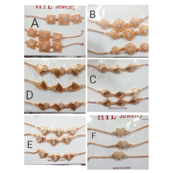 NL113. Gelang tali serut xuping wanita lapis emas dgn mata zircon ukuran flexibel