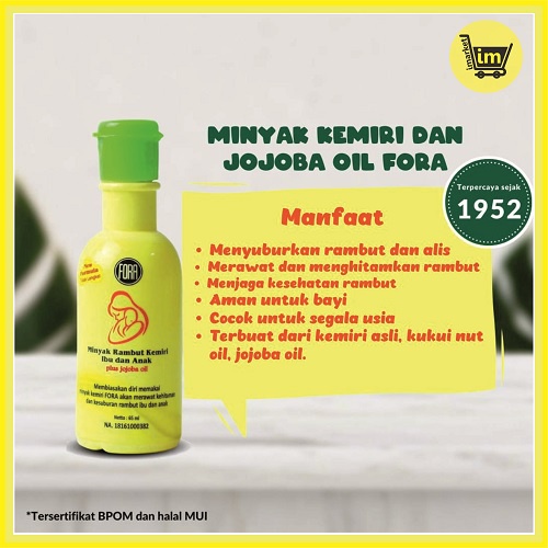 MINYAK KEMIRI DAN JOJOBA OIL FORA UNTUK PENUMBUH RAMBUT BAYI