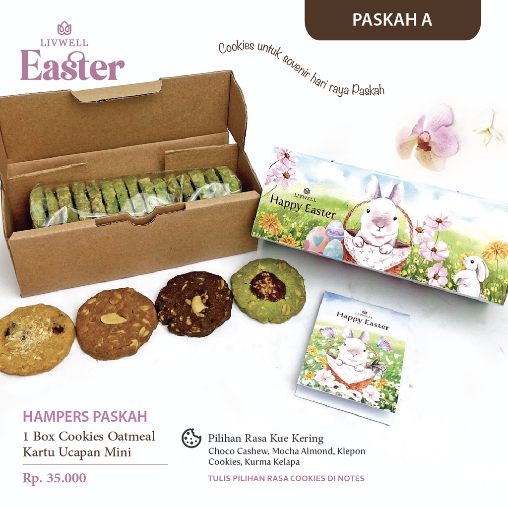 

Livwell - [EXCLUSIVE HAMPERS] Oatmeal Cookies - EASTER PASKAH [FREE CARD] MURAH