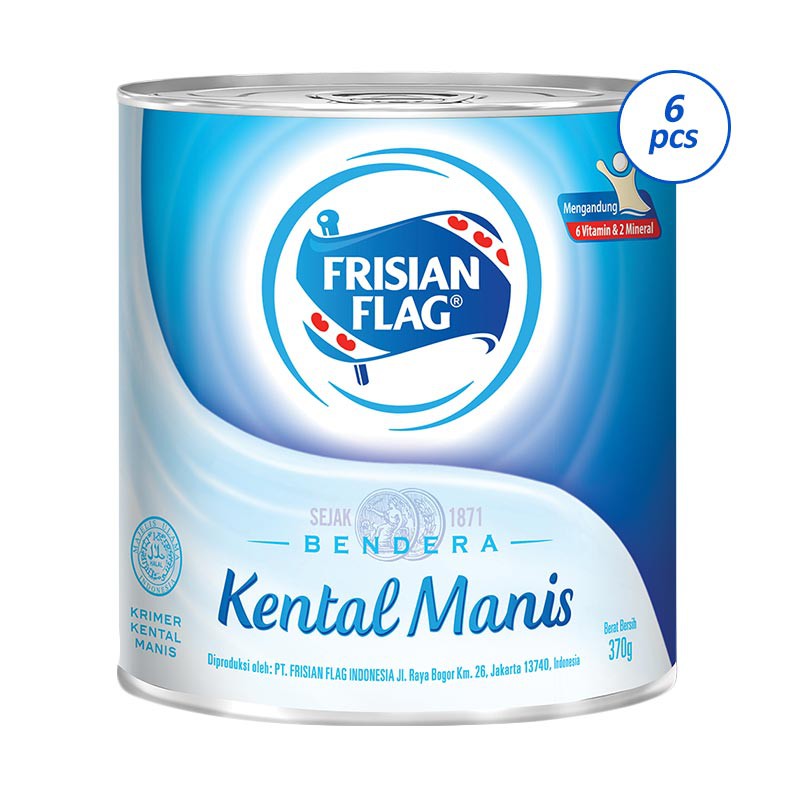 

FRISIAN FLAG SUSU KENTAL MANIS PUTIH KALENG 370GR 6PCS