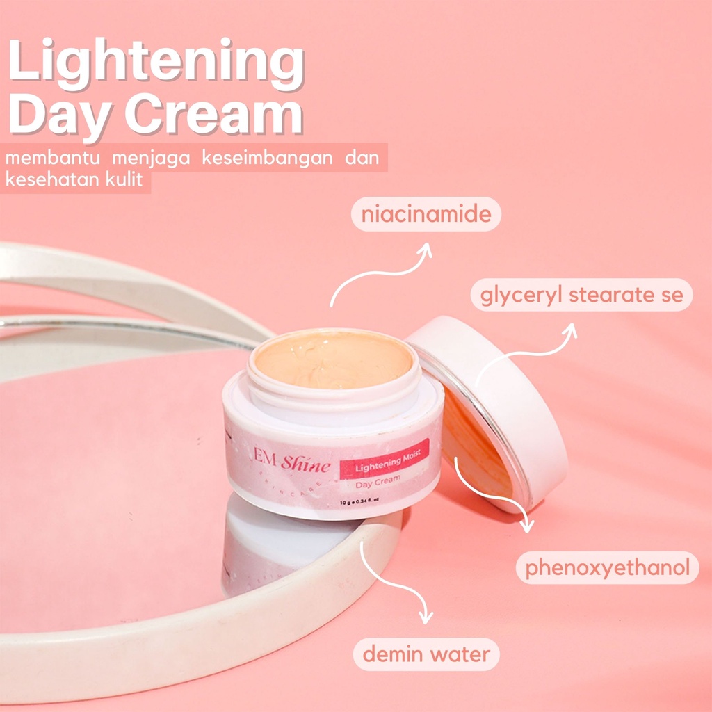 CS1- Em Shine Lightening Moist Day Cream 10gr ( Bpom ) - Cerah Glowing Terlindungi