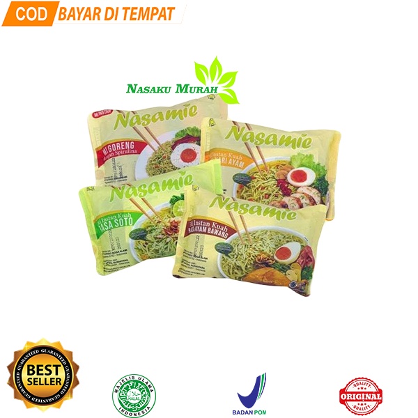 

Nasamie Mie instan Spirulina 1 Paket 5 bungkus - (MIBAWANG, MIKARI, MIGORENG, MISOTO)