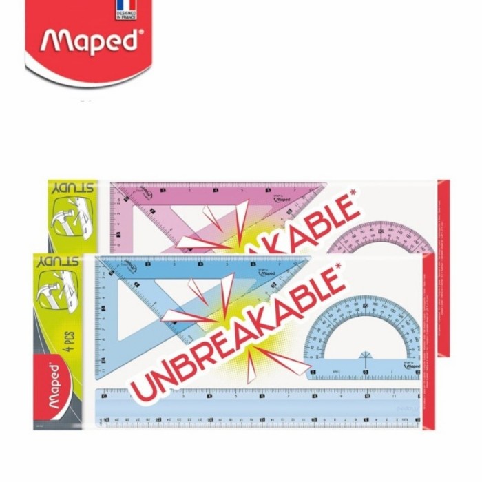 

Limited Penggaris Maped Set 4 Pcs 30 Cm Unbreakable Lurus Segitiga Sudut Busur Bergaransi