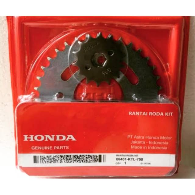 GEAR SET HONDA (KTL) Supra fit new, Revo karbu,  Kharisma, Supra x 125 Original HONDA AHM.