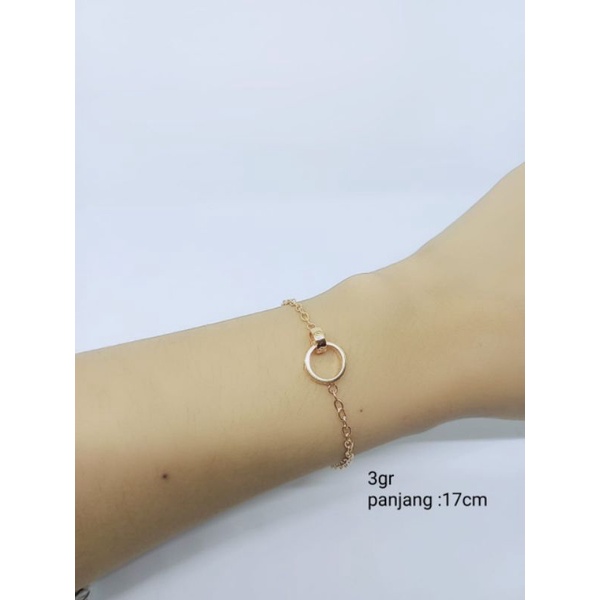 gelang rantai nori + cart*r/ gelang perak asli silver 925 lapis emas/ gelang fashion wanita impor