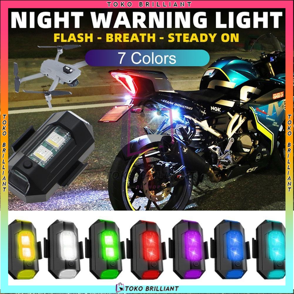 [𝐍𝐄𝐖 𝐔𝐏𝐋𝐎𝐀𝐃] Anti Tabrakan Lampu Strobo LED 7 Warna Universal Untuk Motor / Pesawat / Drone