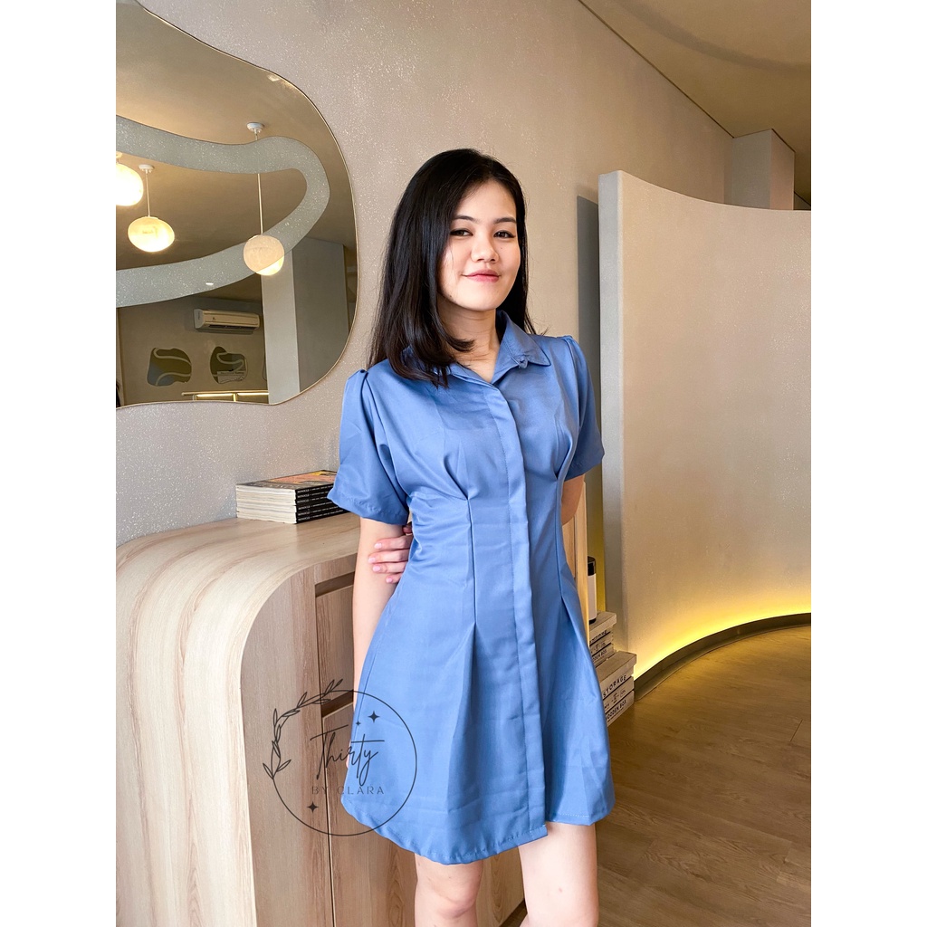 Briel Dress - Pakaian Daily Dress Casual Wanita Korea Gaun Terusan Lengan Pendek