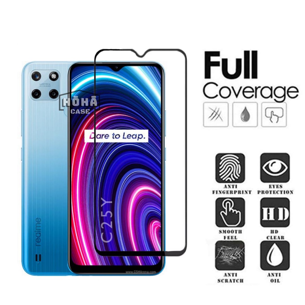 PROMO 3in1 REALME C25Y Tempered Glass Free Anti Gores CAMERA &amp; GARSKIN Carbon