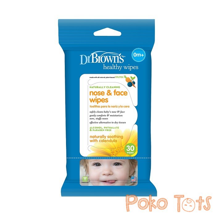 Dr. Brown's Nose and Face Wipes 30s Baby Wipes Hidung dan Wajah Dr Browns