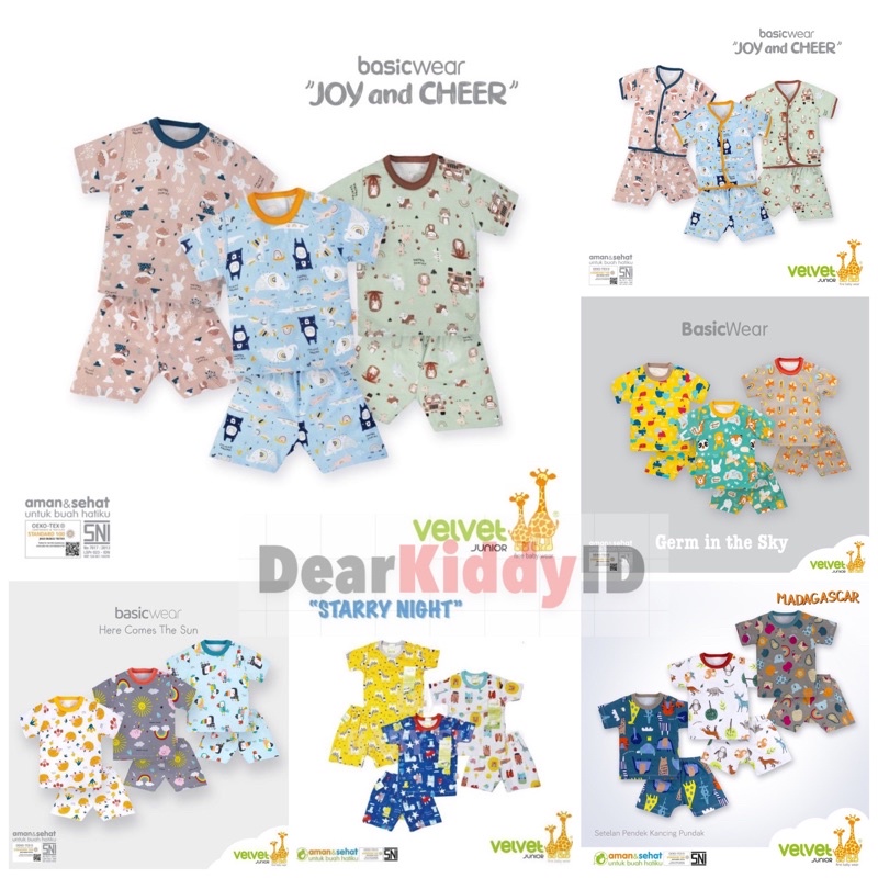 (ECER) Velvet S M L LB XL XXL Setelan OBLONG PENDEK-PENDEK / Setelan Baju Pendek Harian Anak