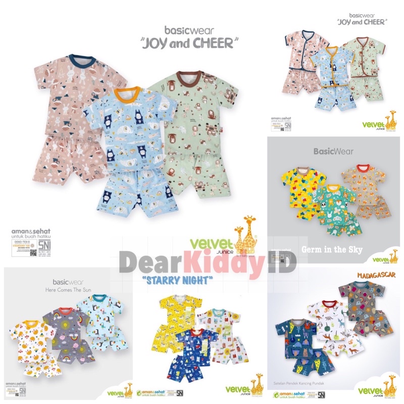 (ECER) Velvet Setelan Baju Pendek Celana Pendek Bayi Anak Setelan