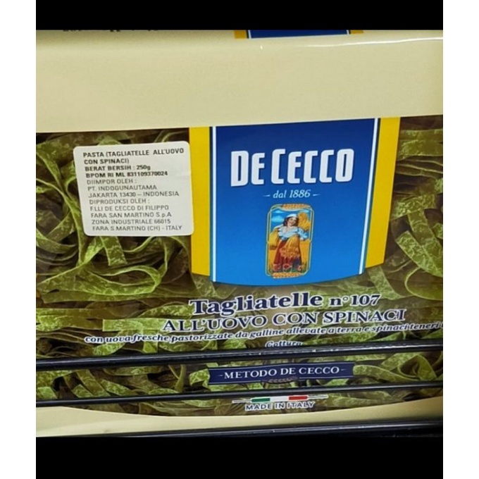 

dececco fettucinne tagliatelle uovo spinach 250gr pasta bayam