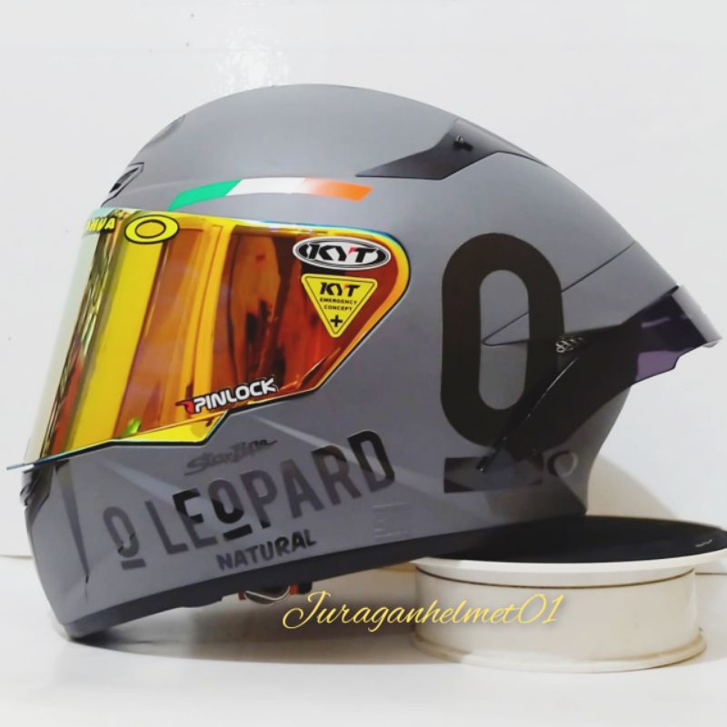helm full face kyt tt course paket ganteng gorila doff leopard