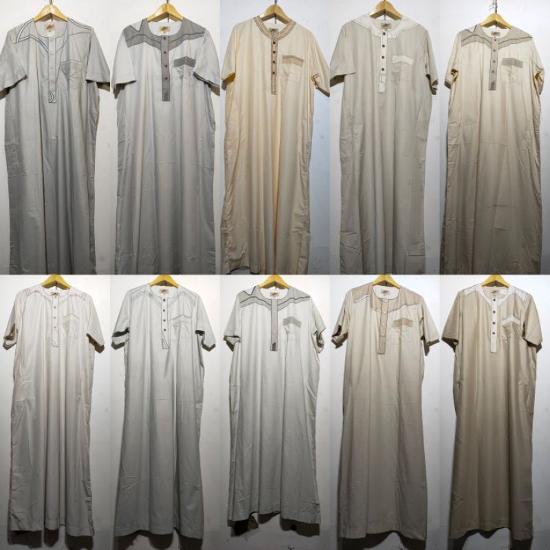 Gamis Jubah Al Noor Busana Muslim Pria Tangan Pendek Tanpa Kerah Saudi
