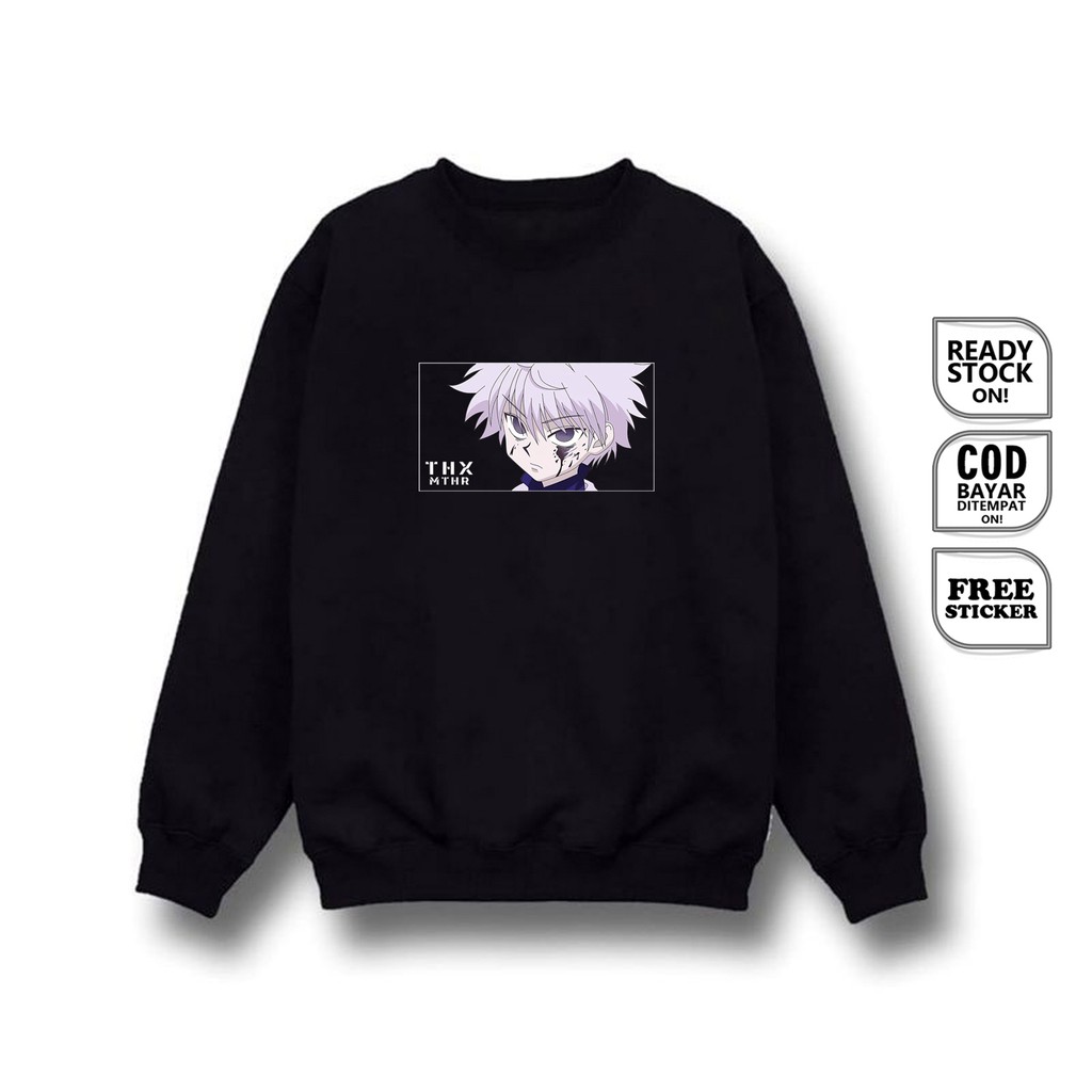 SWEATER CREWNECK KILLUA ZOLDYCK HUNTER X HUNTER HISOKA KURAPIKA ASSASIN ANIME MANGA GON FREECSS SIGN