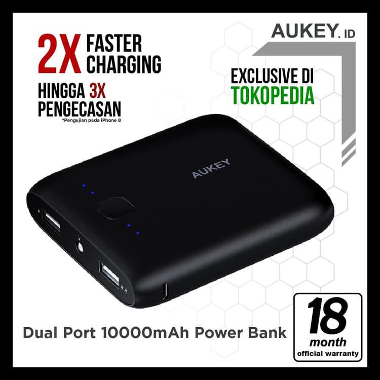 Promo Aukey Pb-N42 Pocket 10000Mah Power Bank - Hitam Promo Murah :)