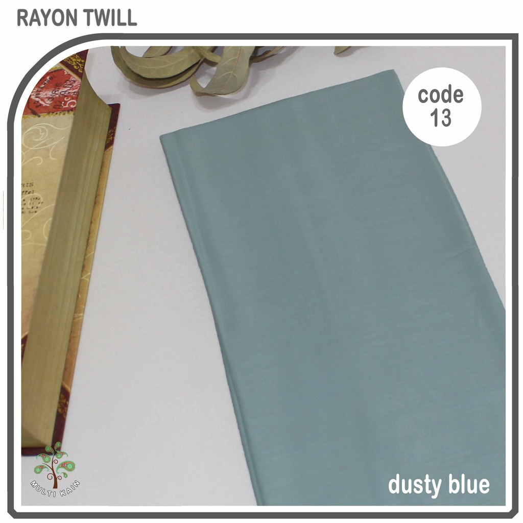 Multi kain rayon twill viscose sakura polos premium quality soft lembut tebal harga eceran-13 dusty blue