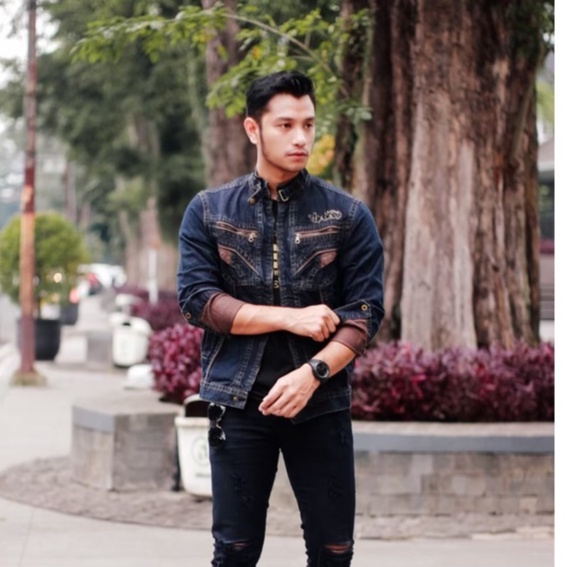 Jaket Denim Pria / Jaket Jeans Bordir / Jaket Denim Loggo / Jaket lepis Pria / Jaket Denim The berry