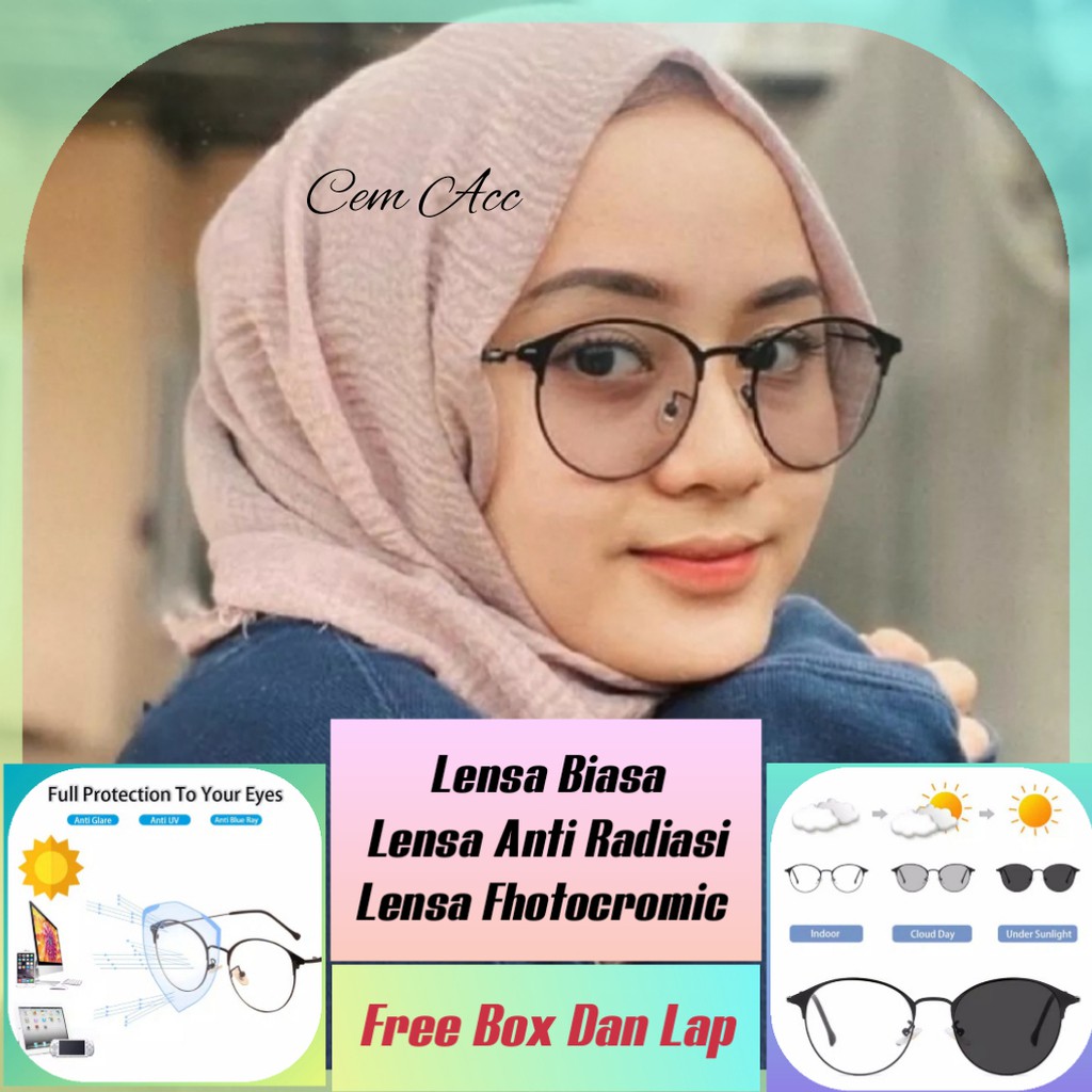 Terbaru, Kacamata Fashion, Lensa Fhotocromic, Lensa Antiradiasi,  Korea Design, Pria dan Wanita