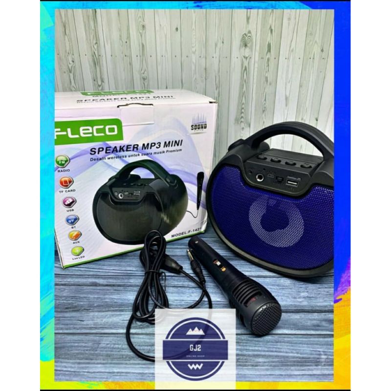 Speaker Bluetooth Karoeke Multimedia Fleco 1422 + Bonus Mic