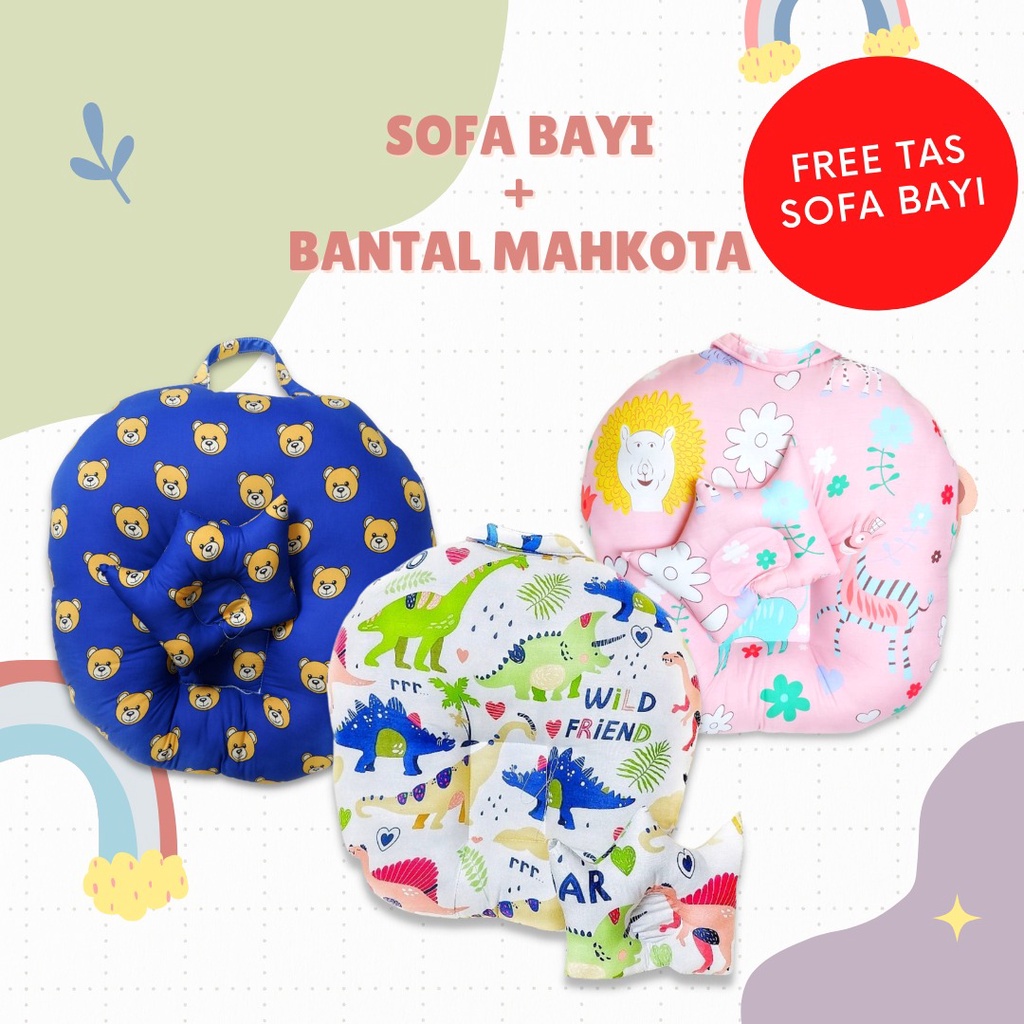 Sofa Bayi / Dudukan bayi (FREE TAS PELINDUNG DAN BANTAL MAHKOTA)