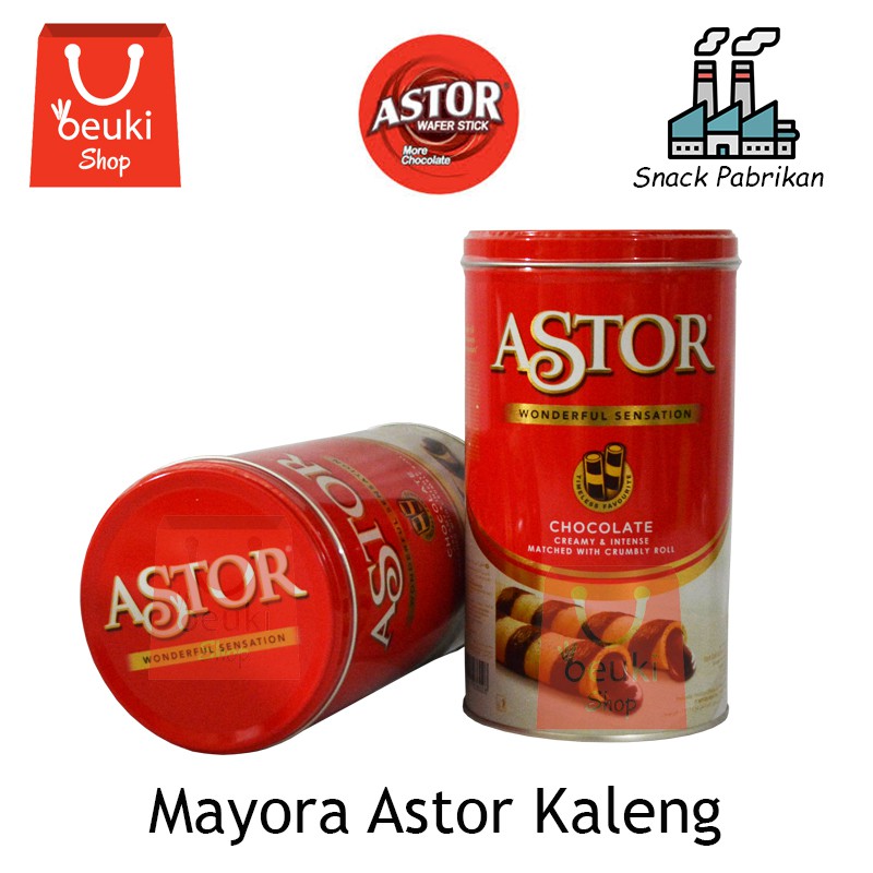 Mayora Astor Wafer Stick Coklat Kemasan Kaleng - 330gr